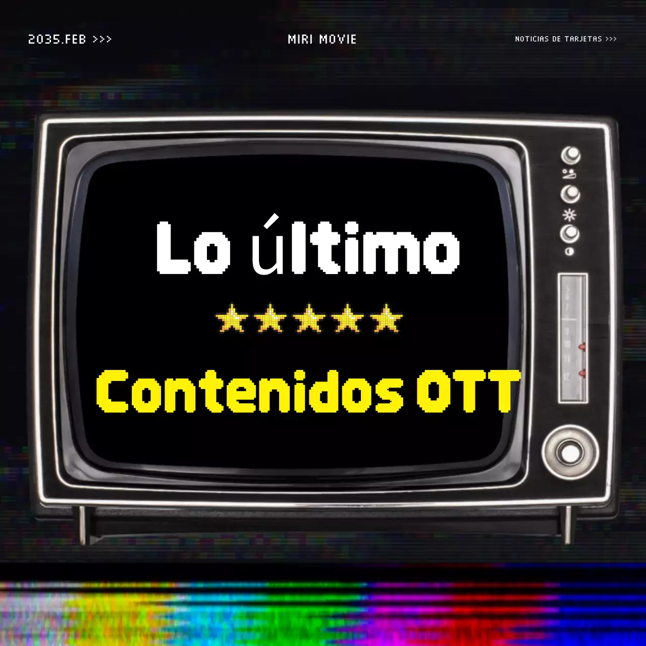 Poste promocional OTT de inspiración vintage en amarillo y negro