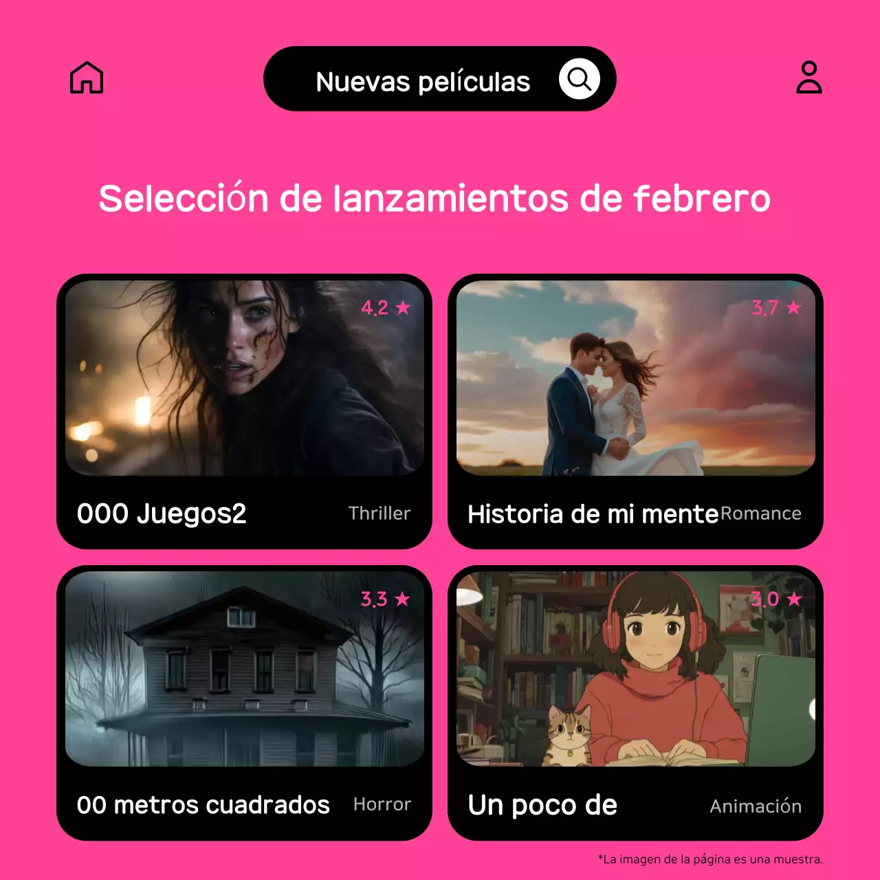 Un bonito poste promocional OTT en rosa y negro