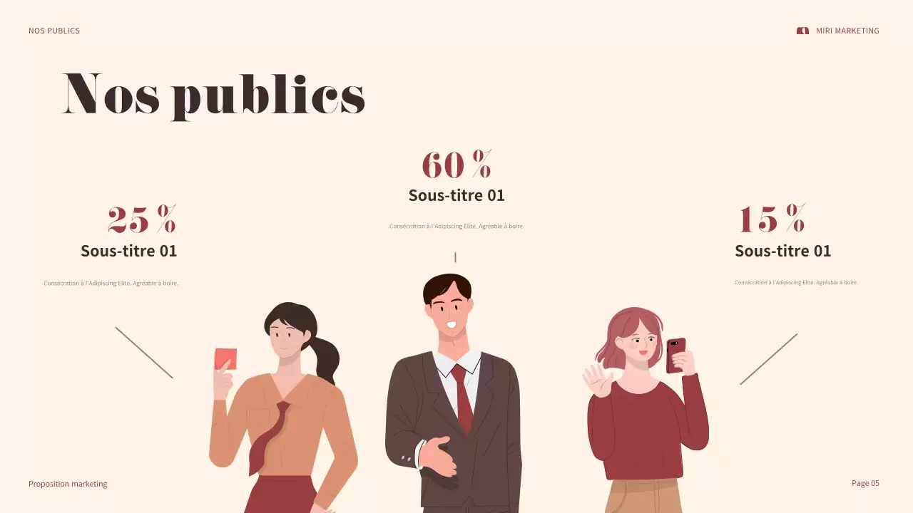 présentation marketing maroon bold