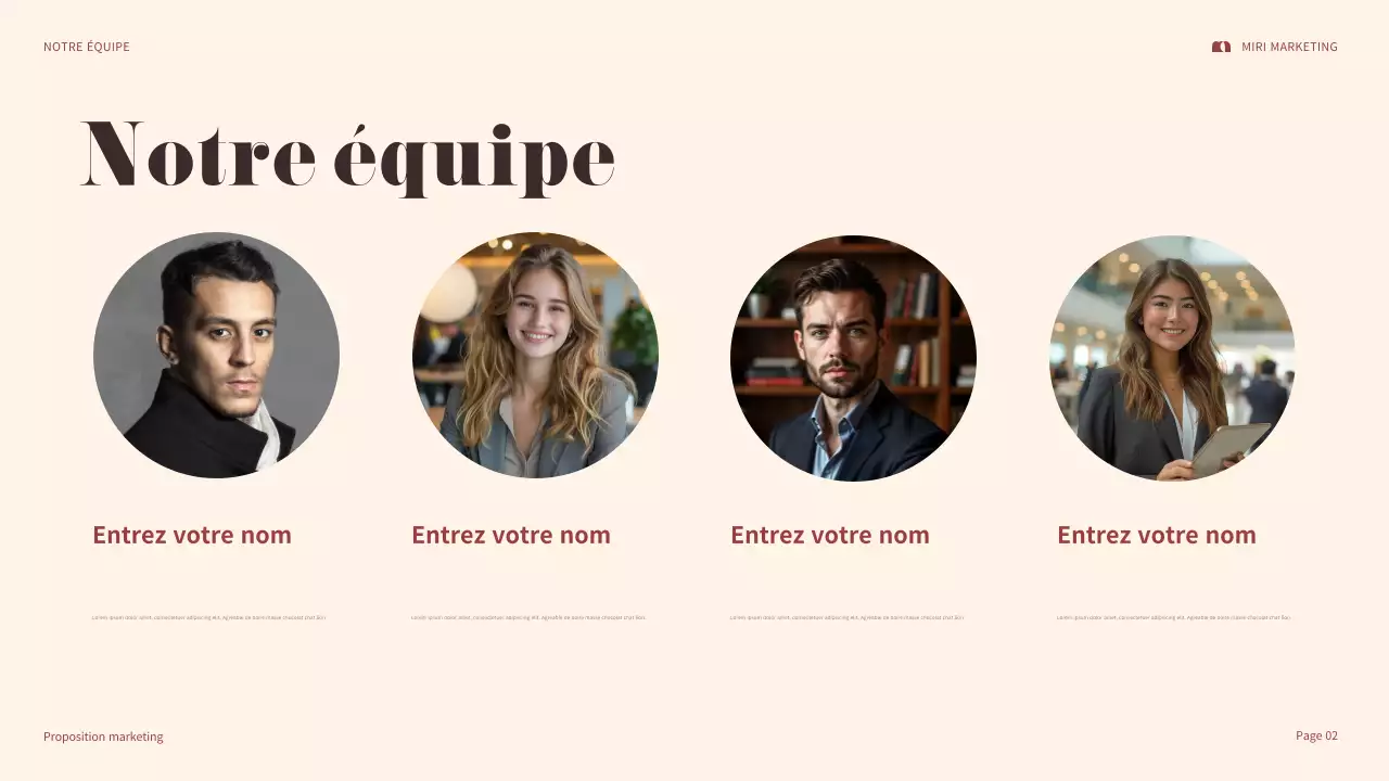 présentation marketing maroon bold