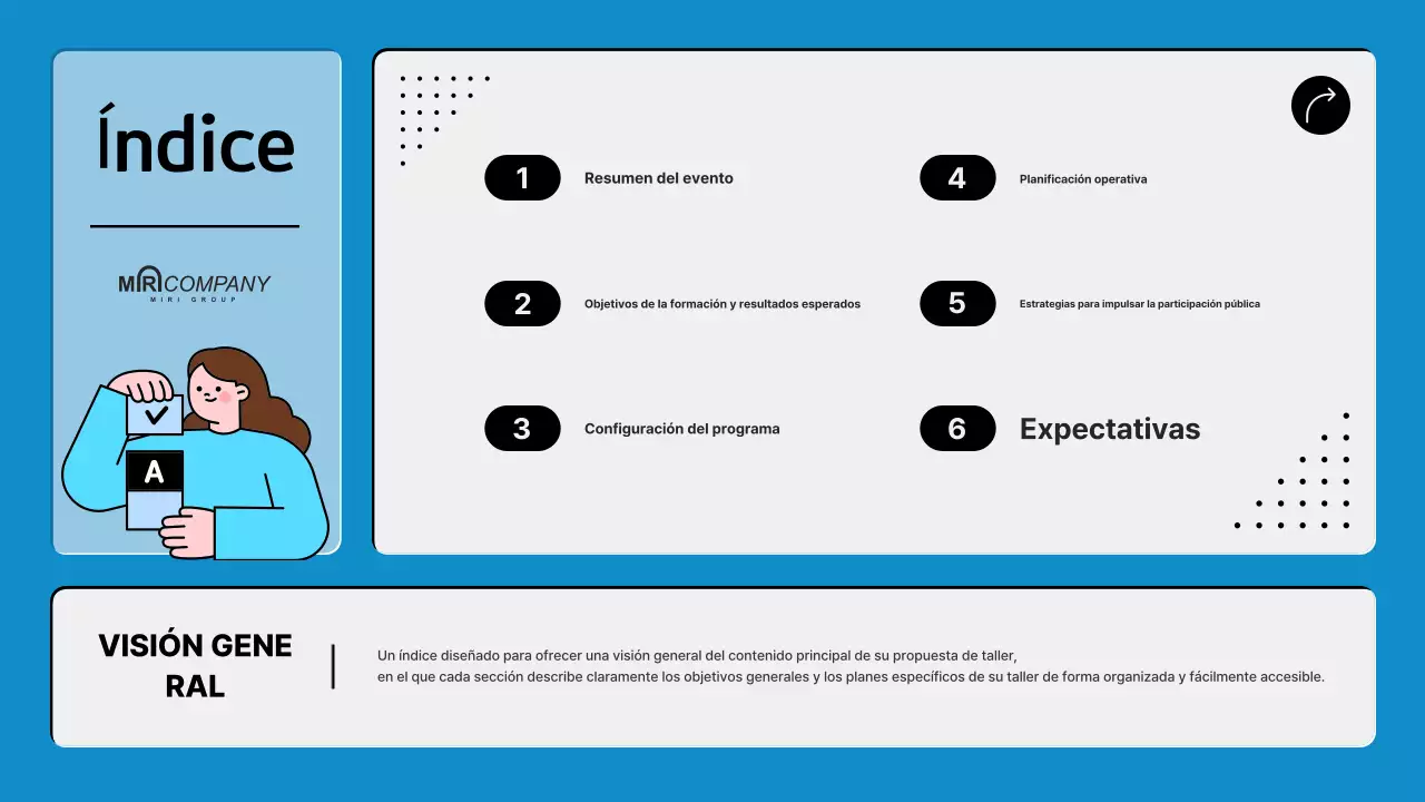 Propuesta de un moderno taller de formación interna en azul