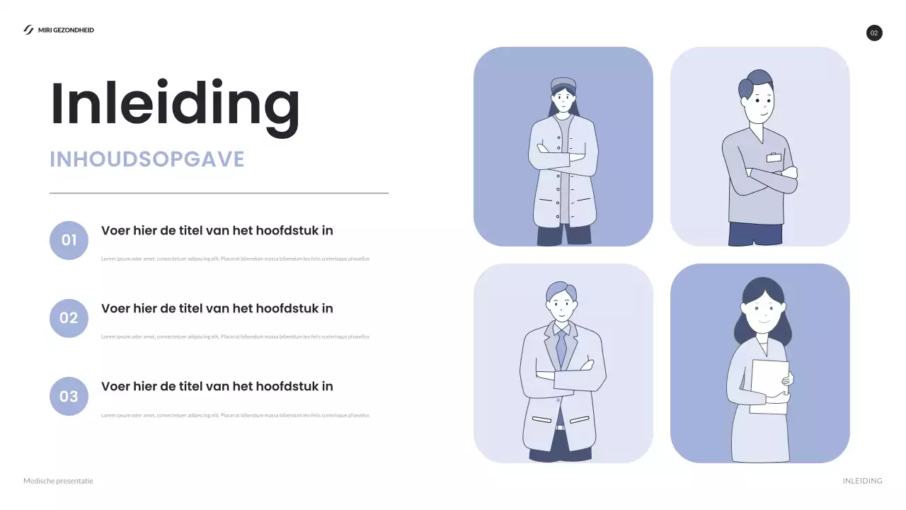 blauwe moderne gezondheidszorg rapport