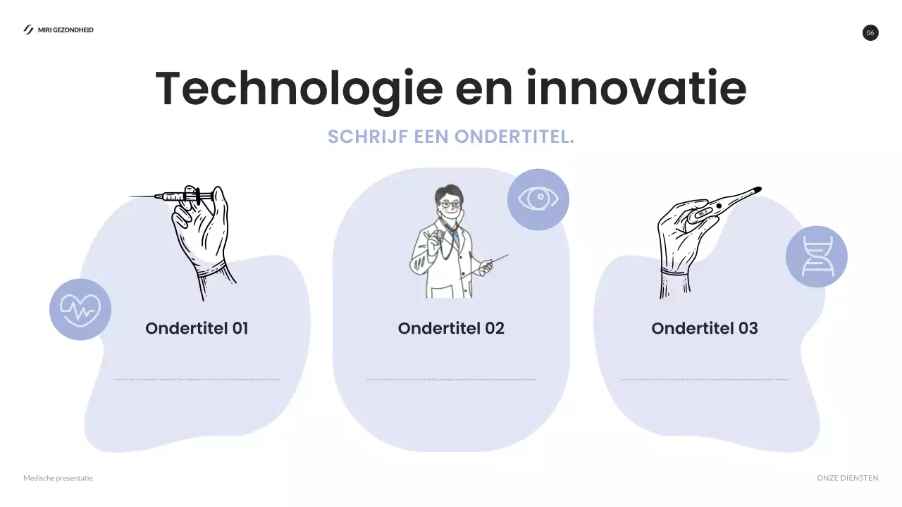 blauwe moderne gezondheidszorg rapport