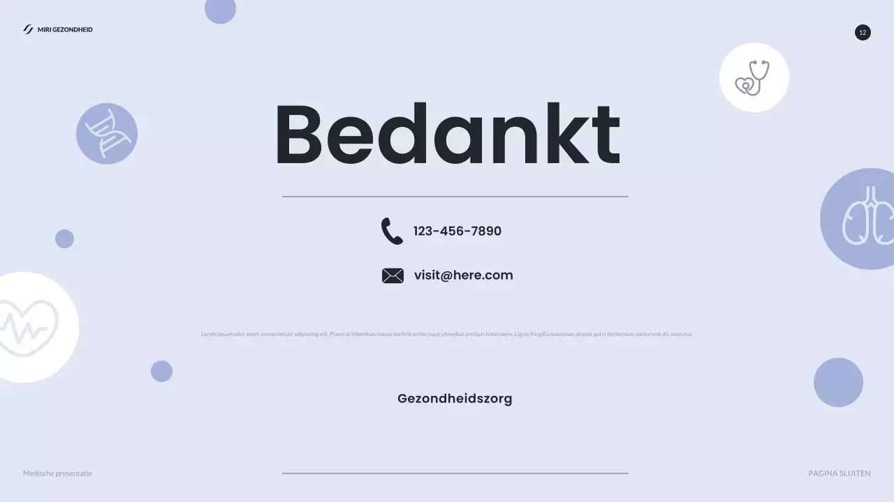 blauwe moderne gezondheidszorg rapport