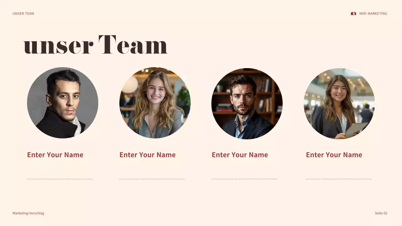 maroon bold marketing präsentation