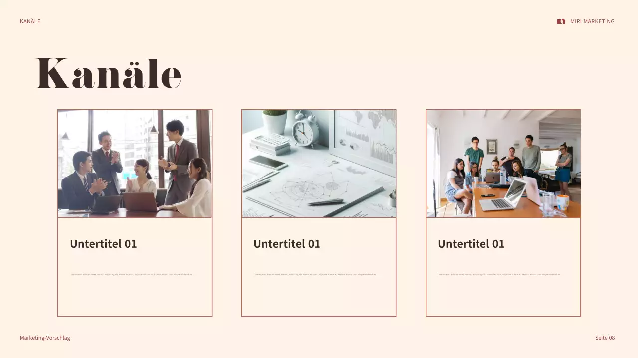 maroon bold marketing präsentation