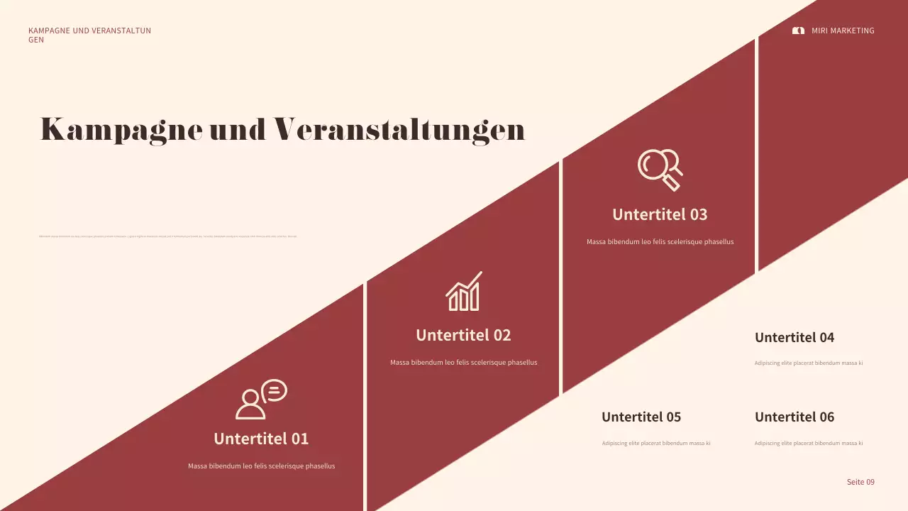 maroon bold marketing präsentation