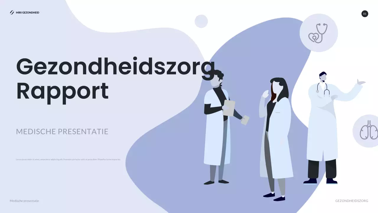 blauwe moderne gezondheidszorg rapport