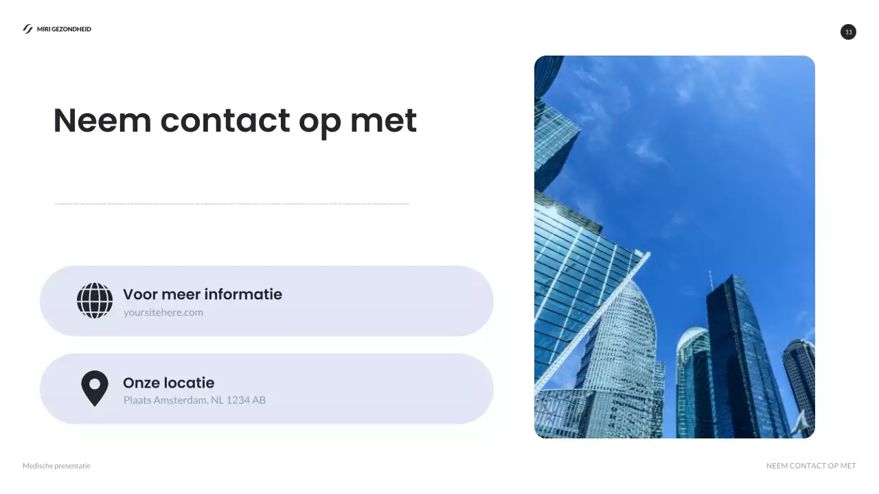 blauwe moderne gezondheidszorg rapport