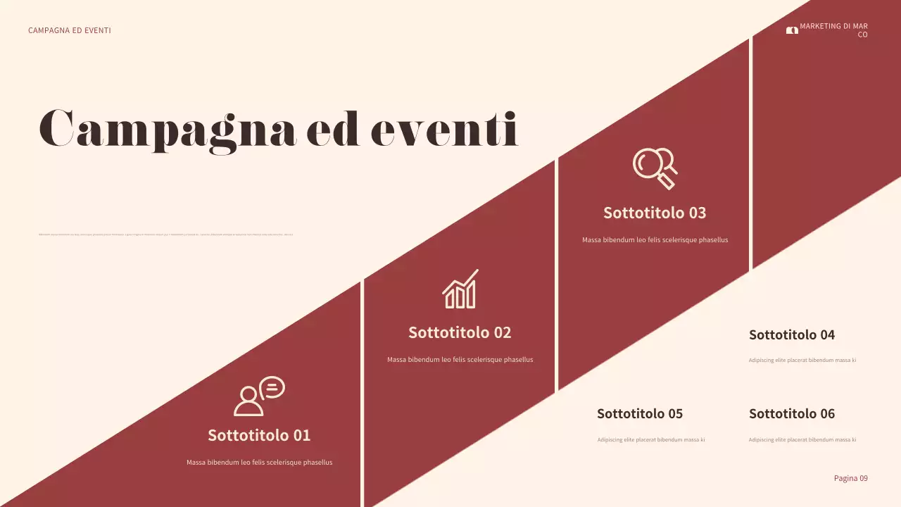 presentazione marketing maroon bold