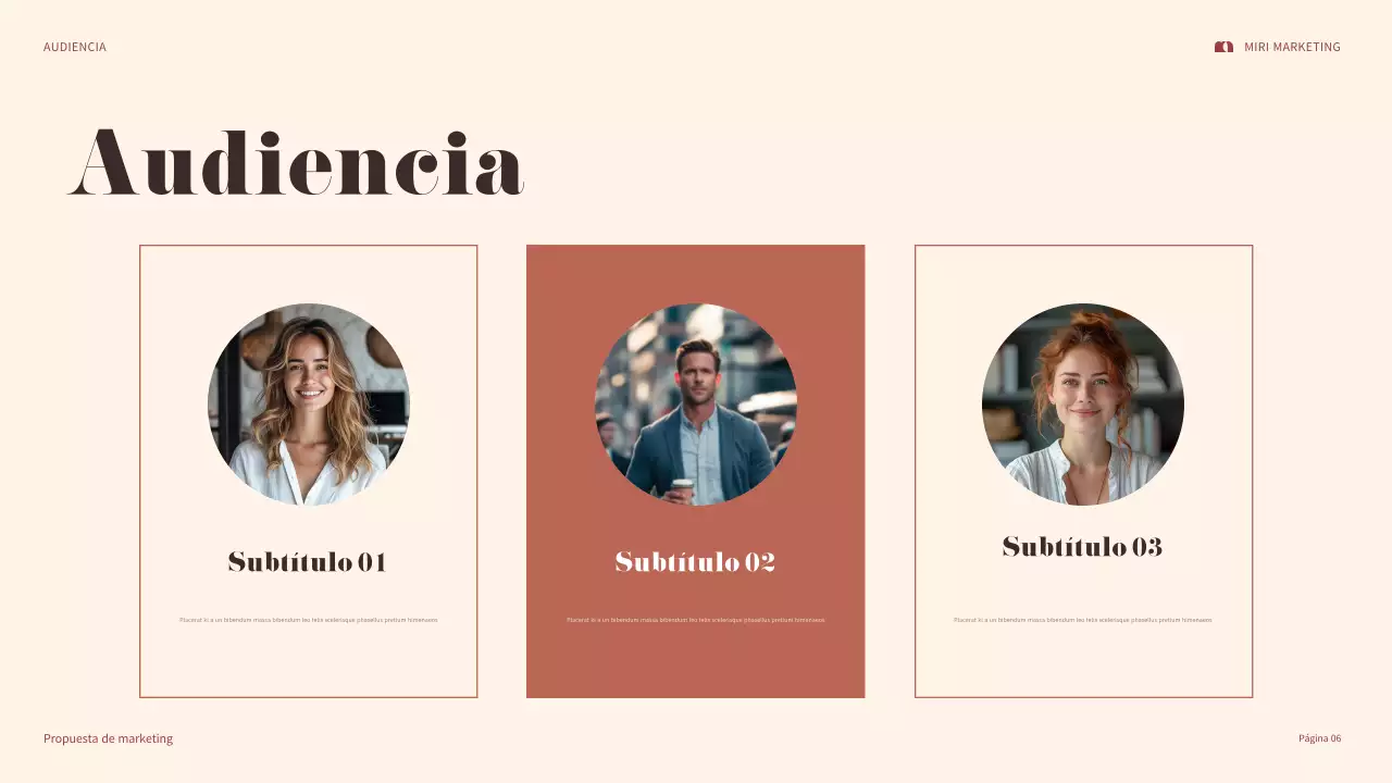 presentación de marketing maroon bold