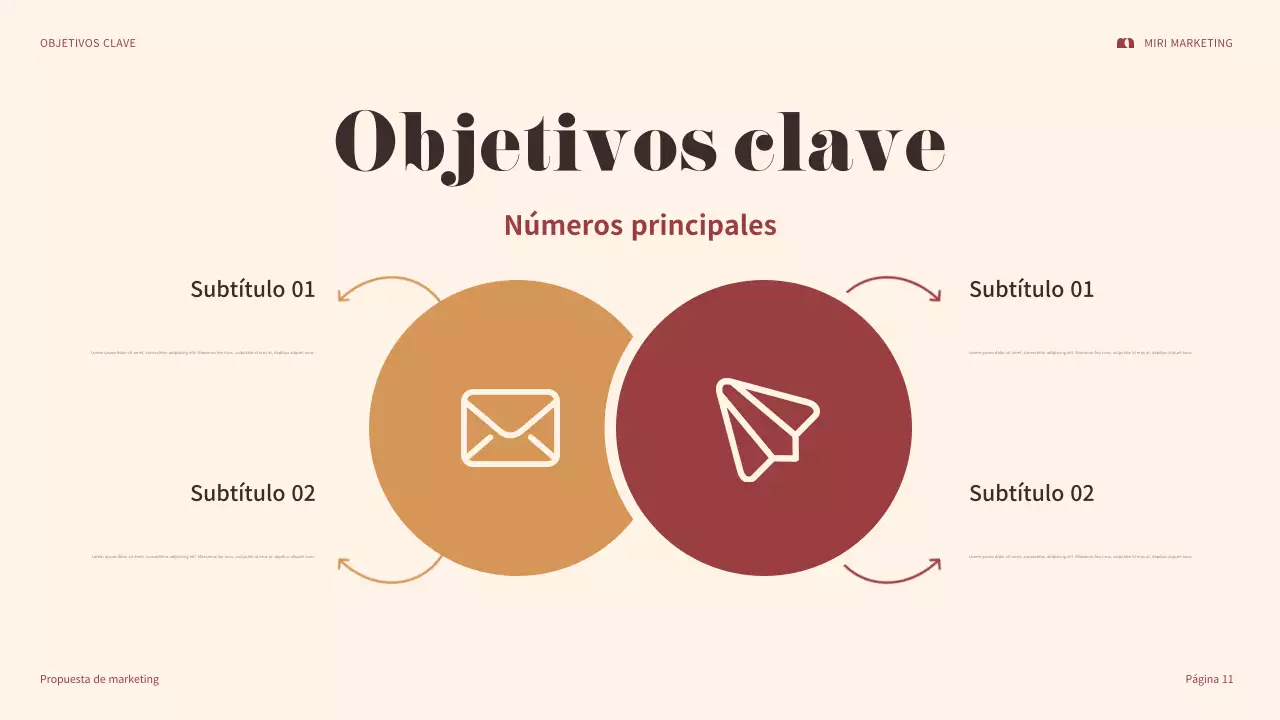 presentación de marketing maroon bold