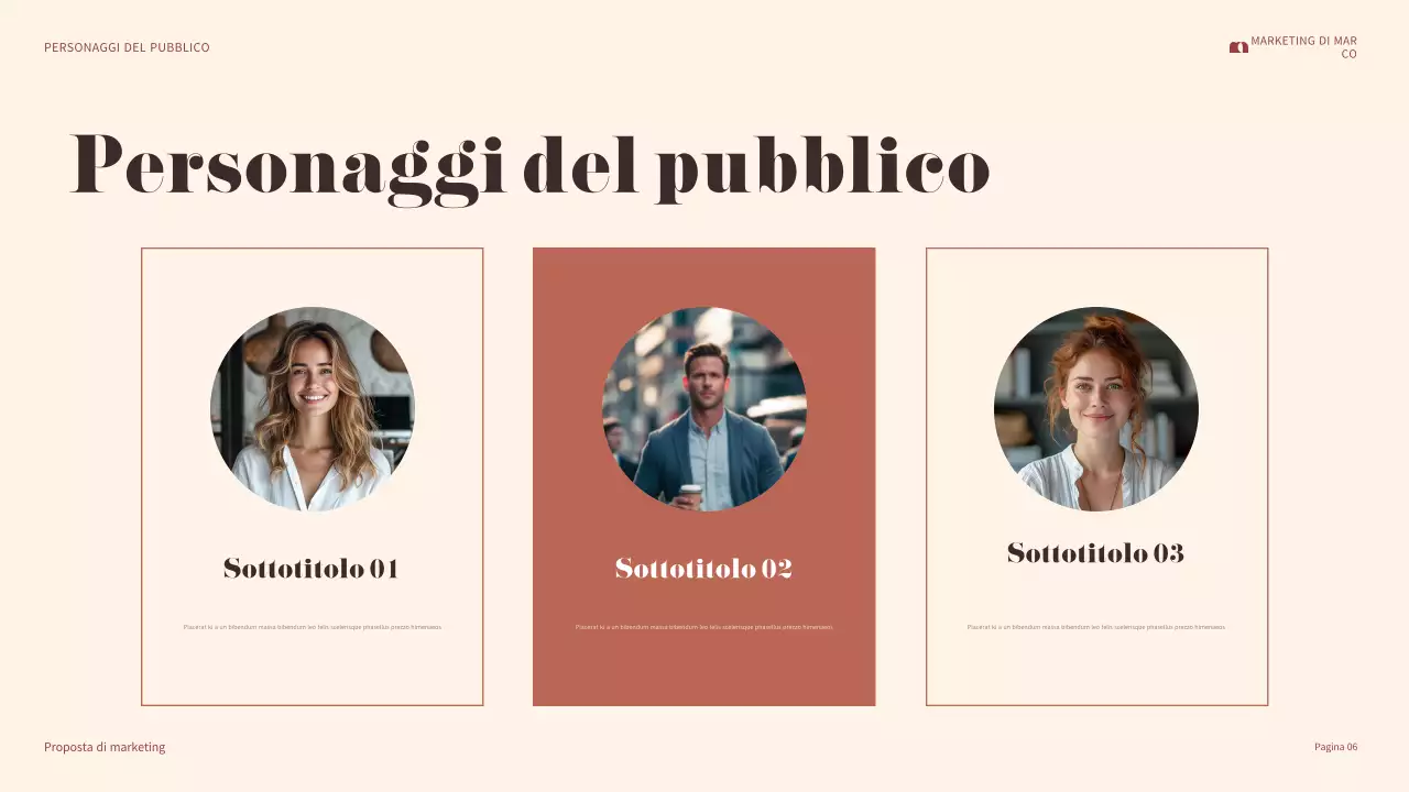 presentazione marketing maroon bold