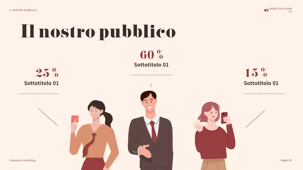 presentazione marketing maroon bold