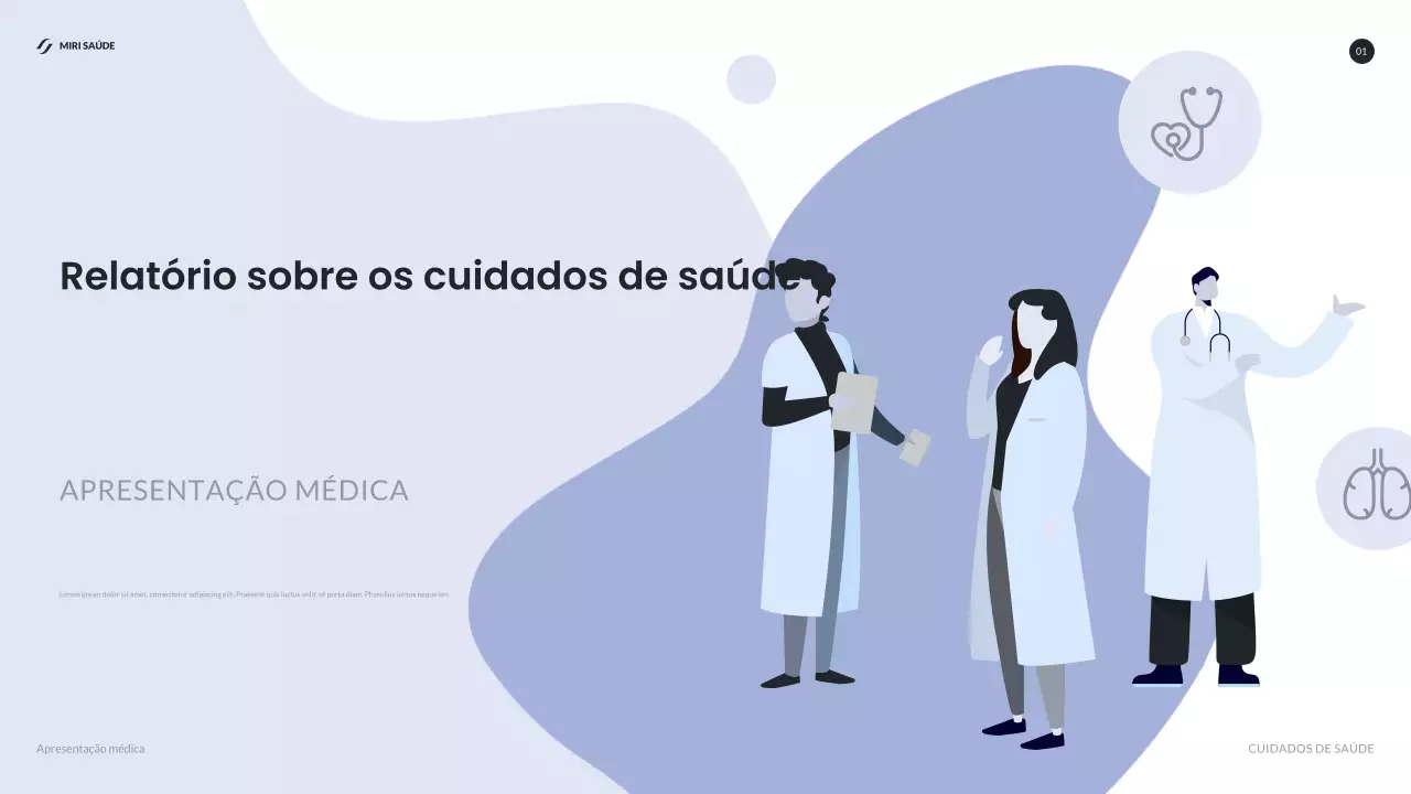 relatório blue modern healthcare
