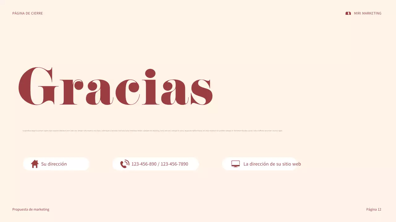 presentación de marketing maroon bold