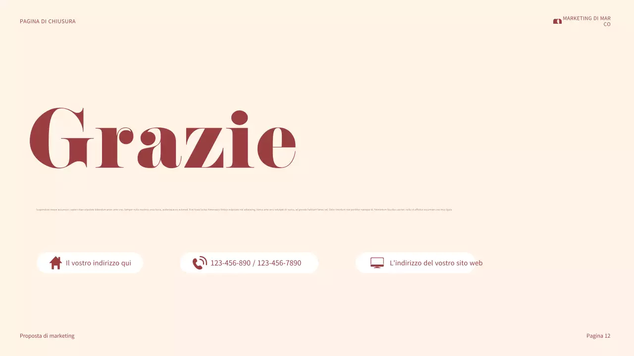 presentazione marketing maroon bold