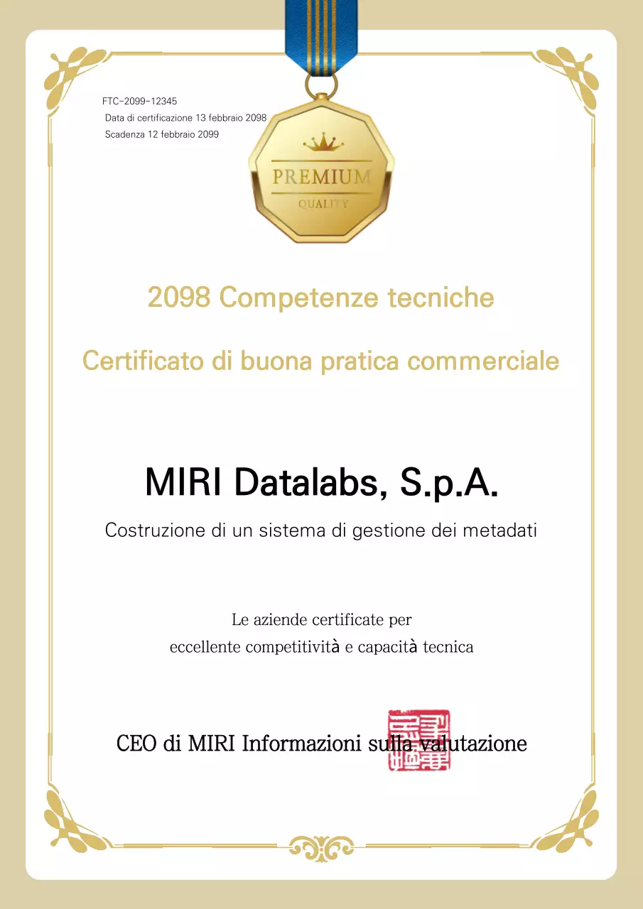Certificato classico beige