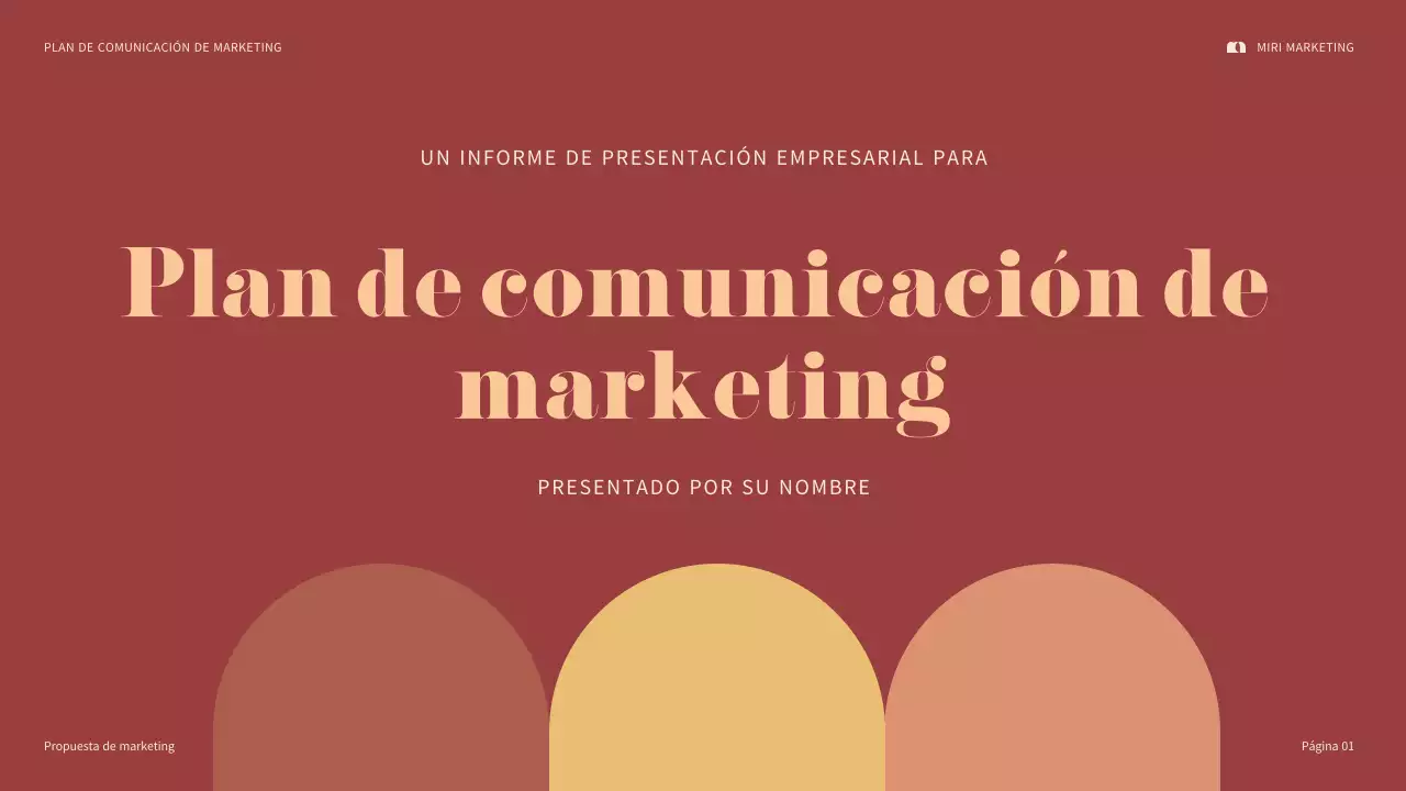 presentación de marketing maroon bold