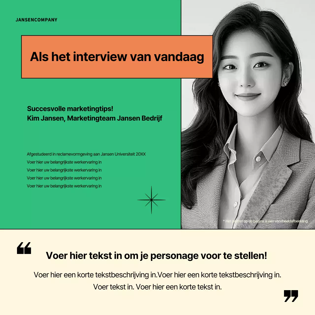 Oranje moderne werkplek training advertentie