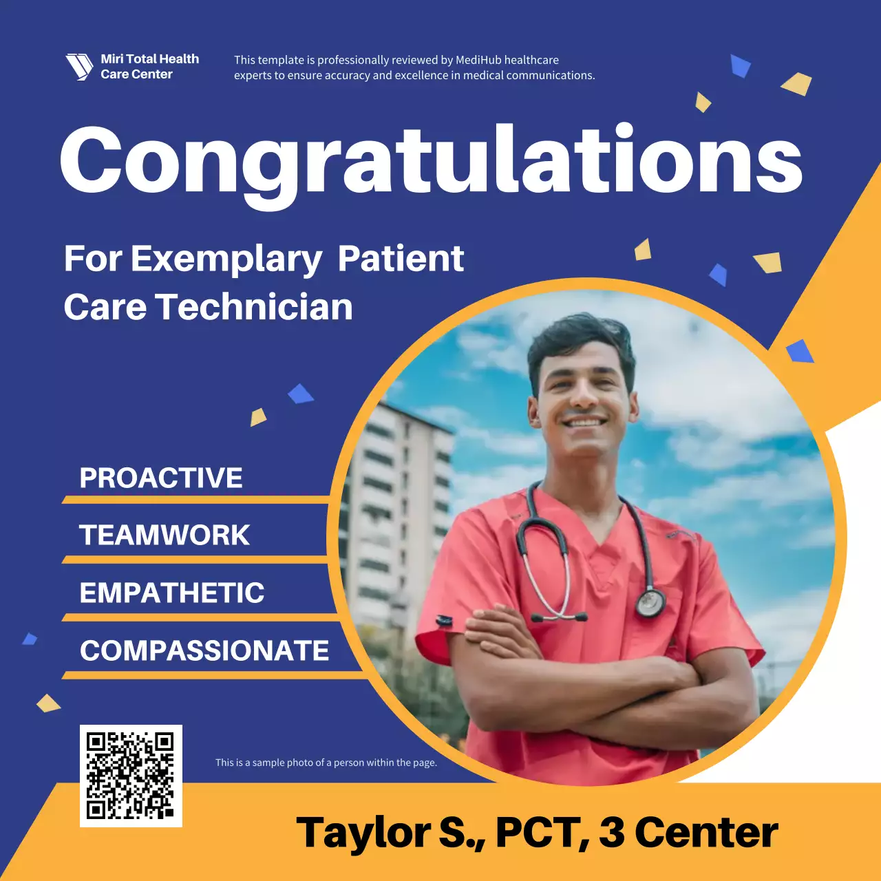 Blue Modern Healthcare Announcement Social Media Post