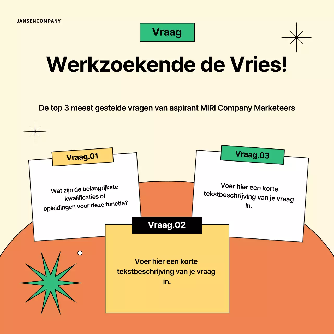 Oranje moderne werkplek training advertentie