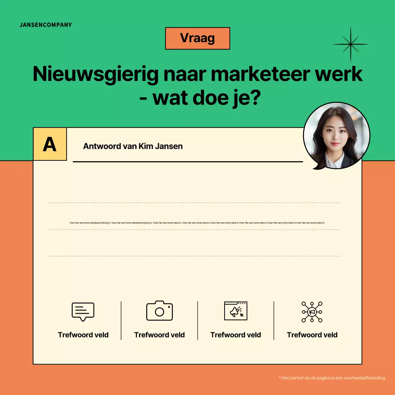 Oranje moderne werkplek training advertentie