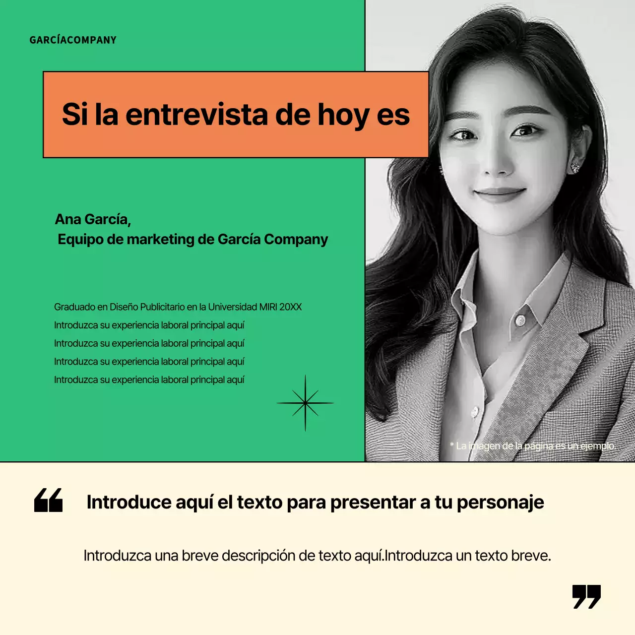 Anuncio naranja de formación en centros de trabajo modernos