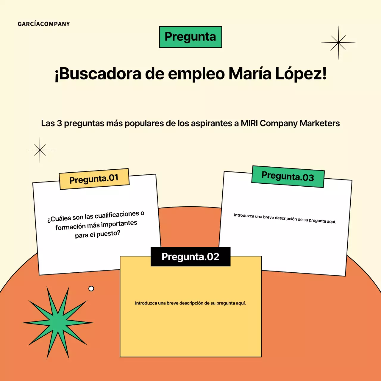 Anuncio naranja de formación en centros de trabajo modernos