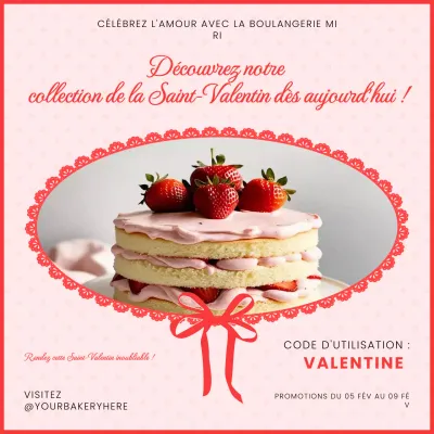 promotion de la boulangerie élégante rouge