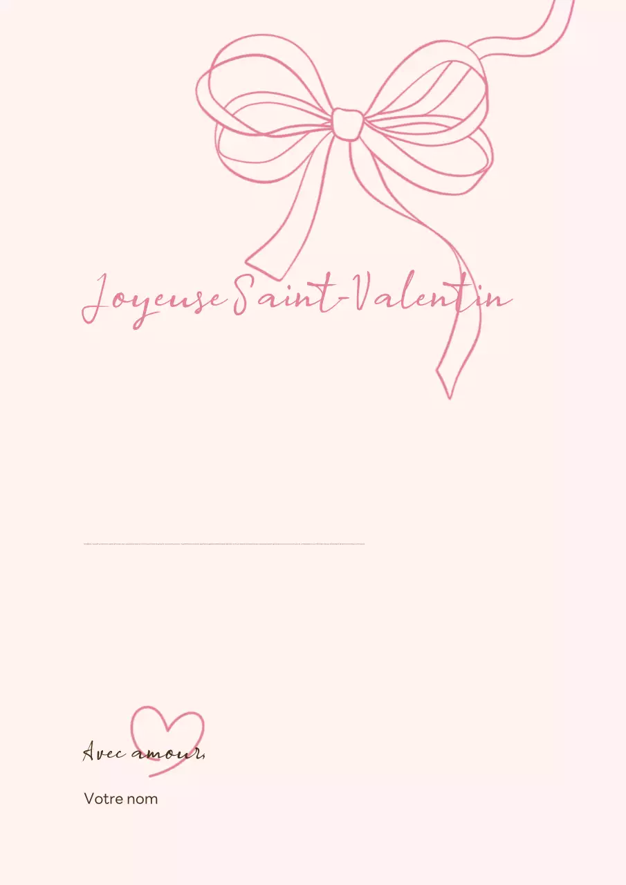 lettre d'amour minimaliste rose