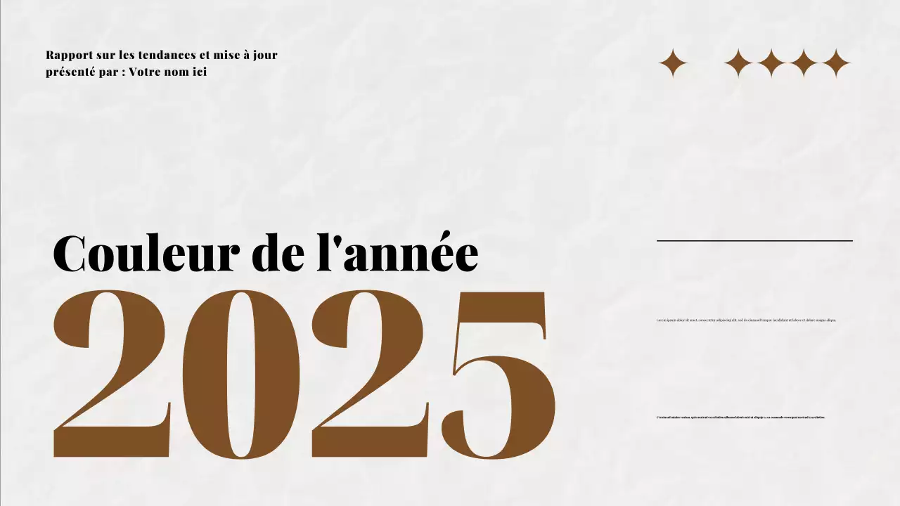 Présentation de la couleur beige et moka de l'année