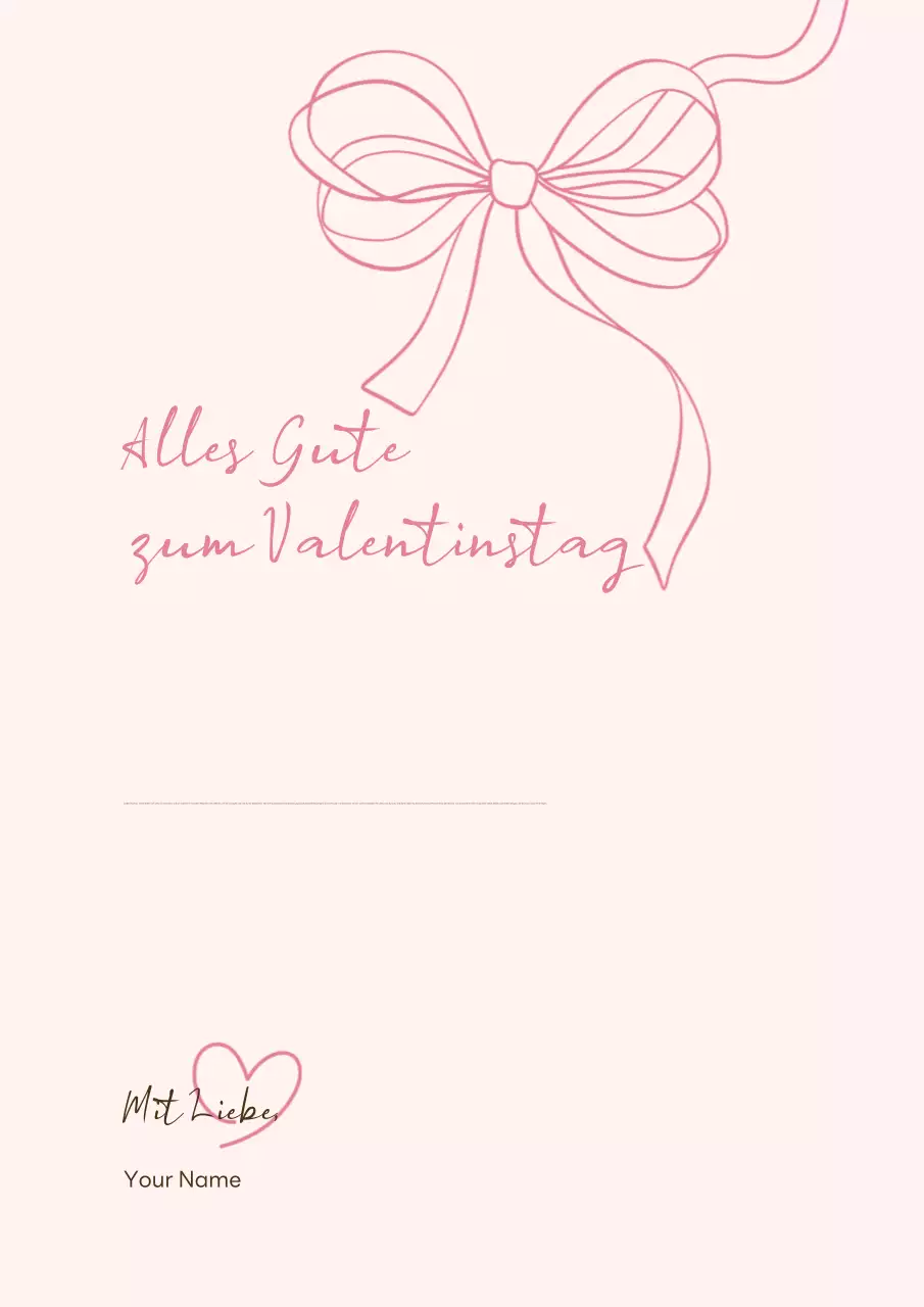 rosa minimalistischer Liebesbrief