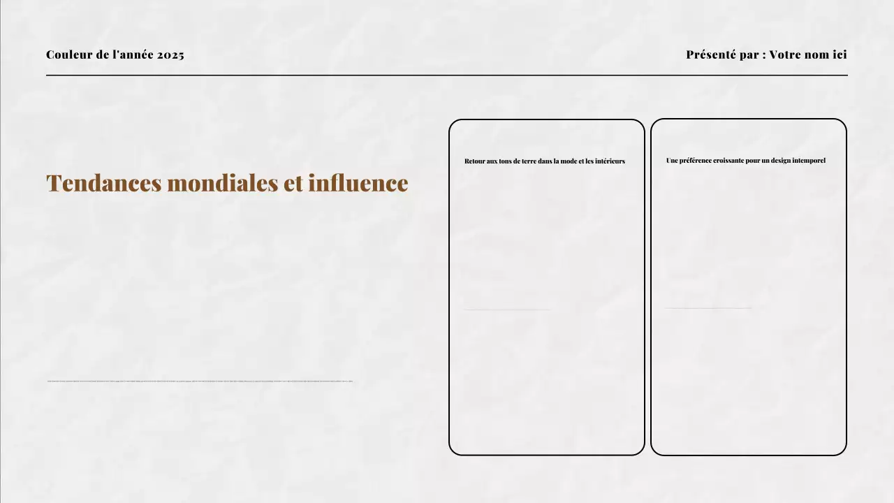 Présentation de la couleur beige et moka de l'année