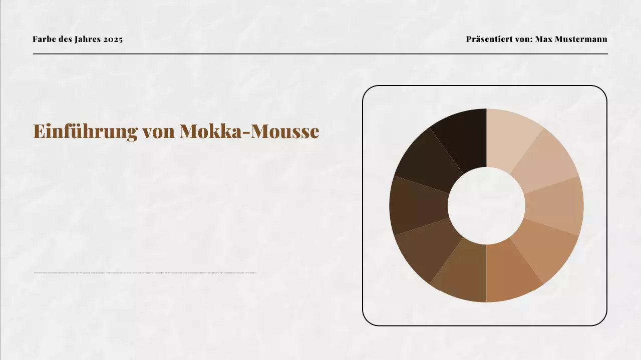 Beige und Mokka Farbe des Jahres Präsentation