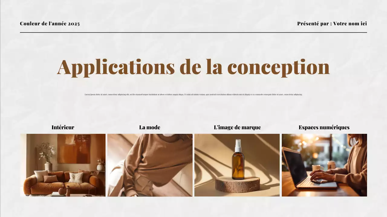 Présentation de la couleur beige et moka de l'année