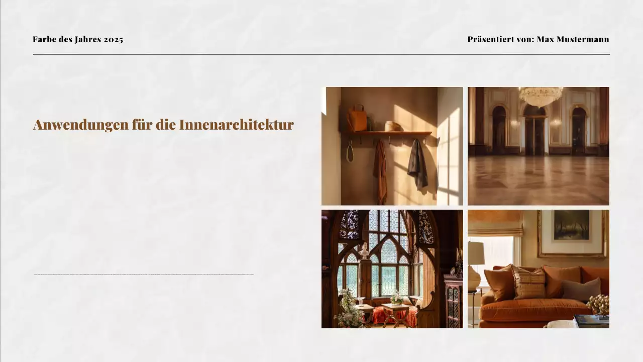 Beige und Mokka Farbe des Jahres Präsentation