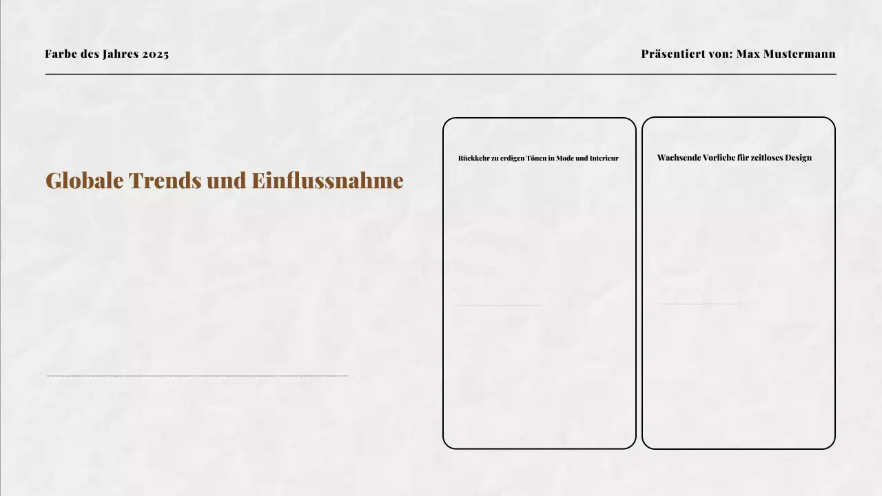 Beige und Mokka Farbe des Jahres Präsentation