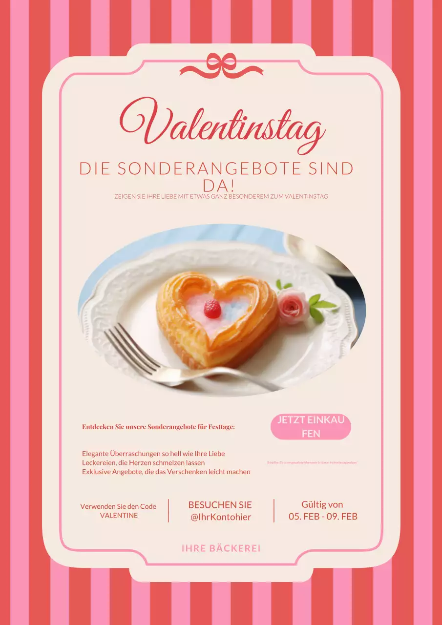 Rosa Vintage Bäckerei Promotion Poster
