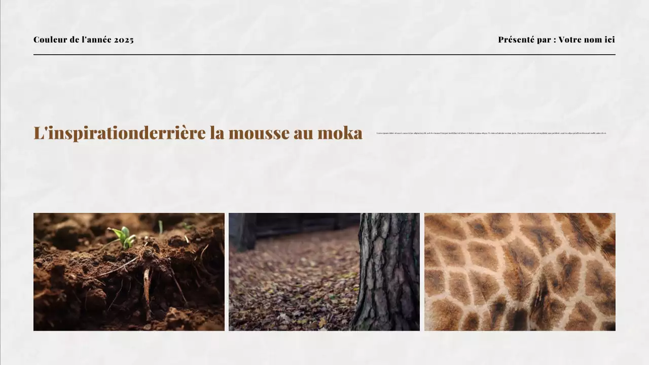 Présentation de la couleur beige et moka de l'année