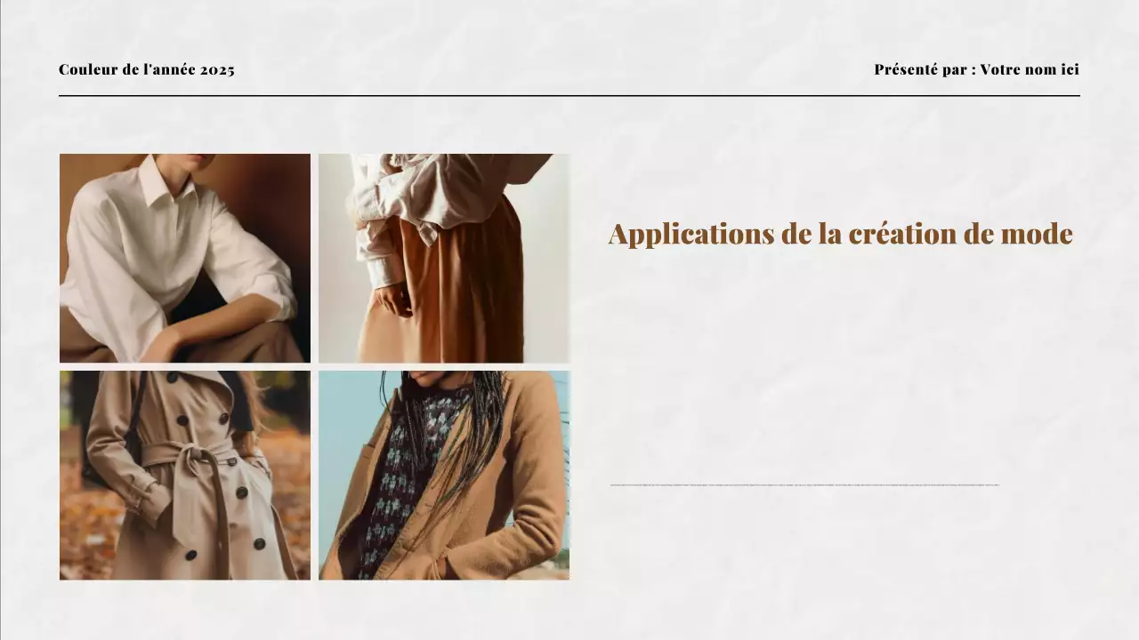 Présentation de la couleur beige et moka de l'année