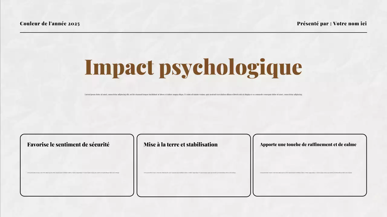 Présentation de la couleur beige et moka de l'année