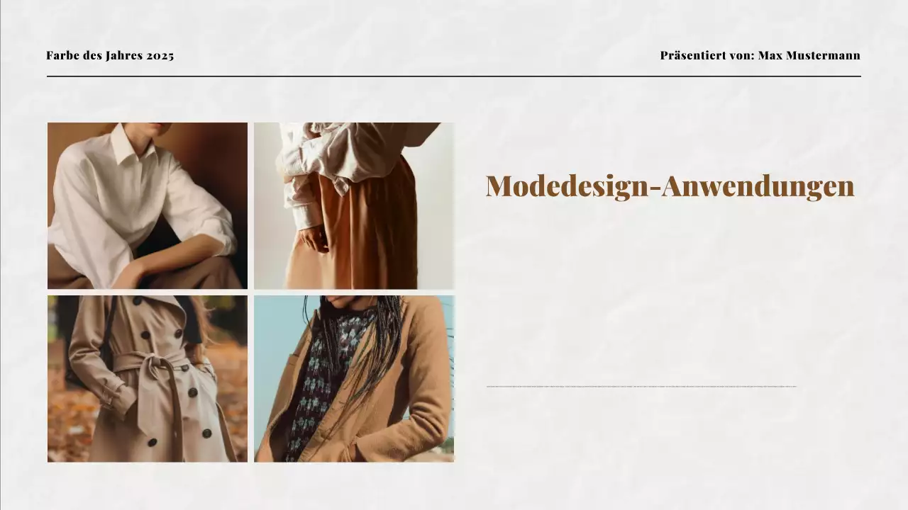 Beige und Mokka Farbe des Jahres Präsentation