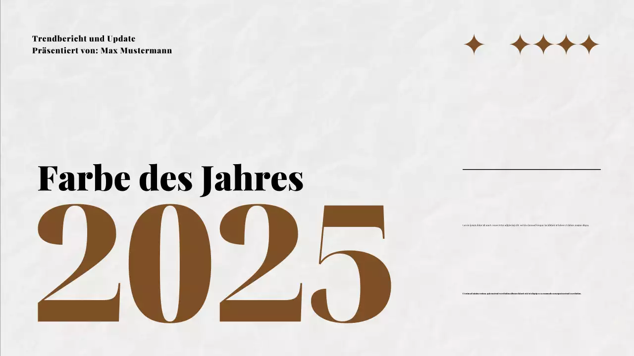 Beige und Mokka Farbe des Jahres Präsentation