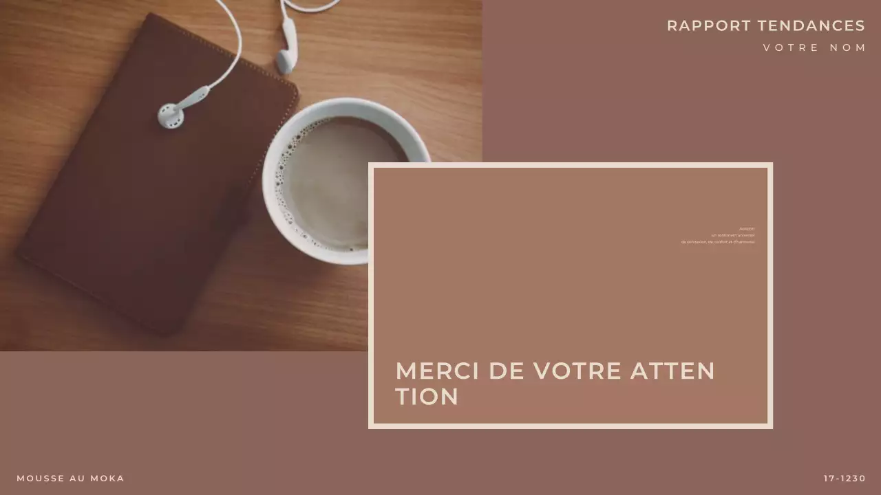 Rapport de mode marron moderne et élégant