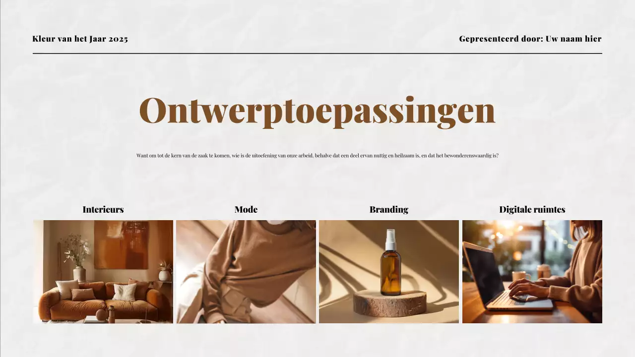 Beige en Mokka Kleur van het Jaar Presentatie