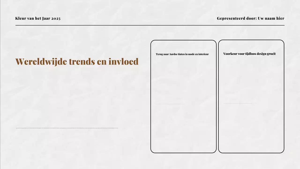 Beige en Mokka Kleur van het Jaar Presentatie