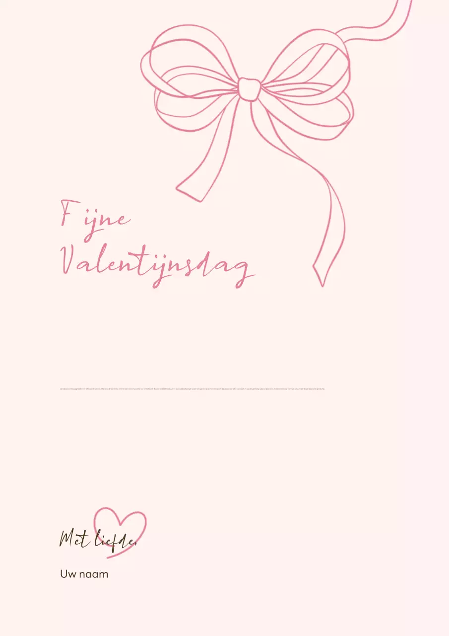 roze minimalistische liefdesbrief