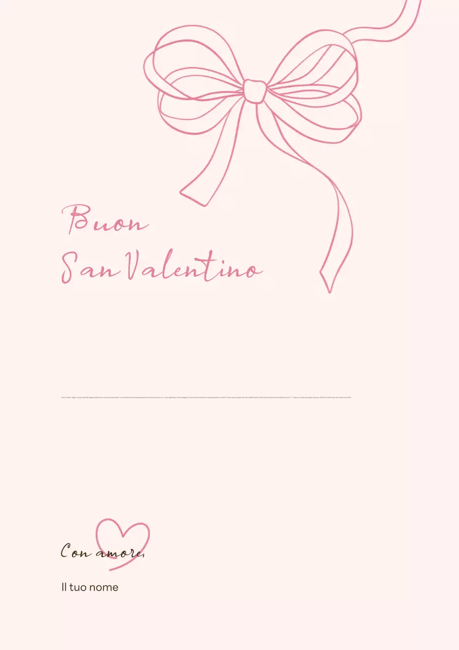 lettera d'amore minimalista rosa