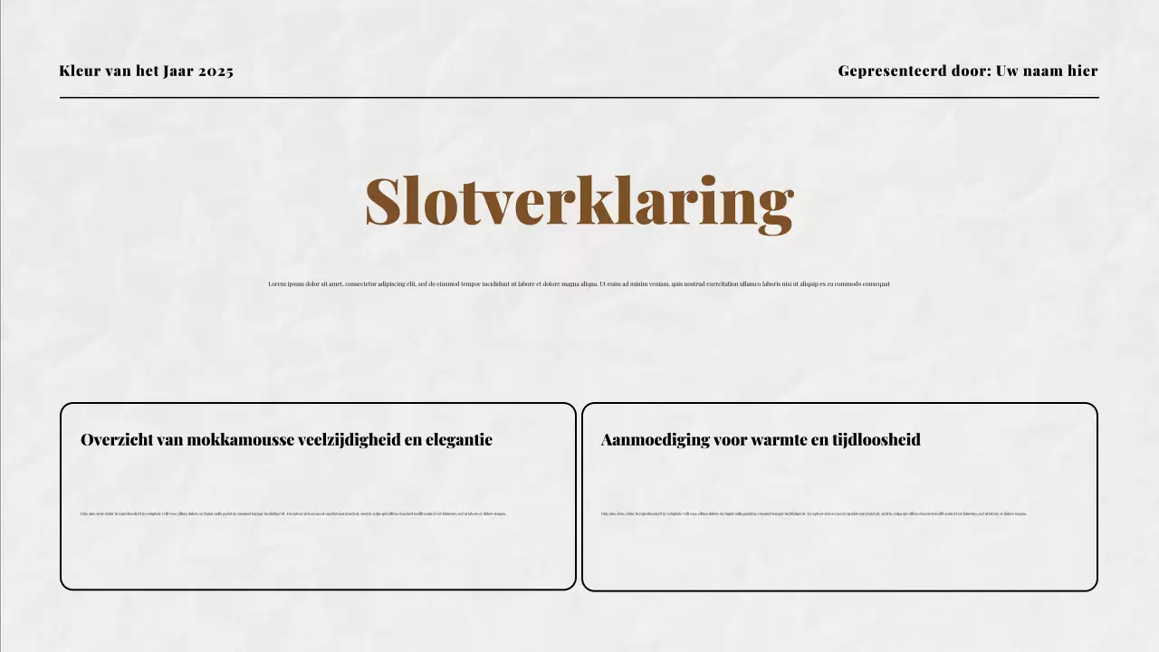 Beige en Mokka Kleur van het Jaar Presentatie